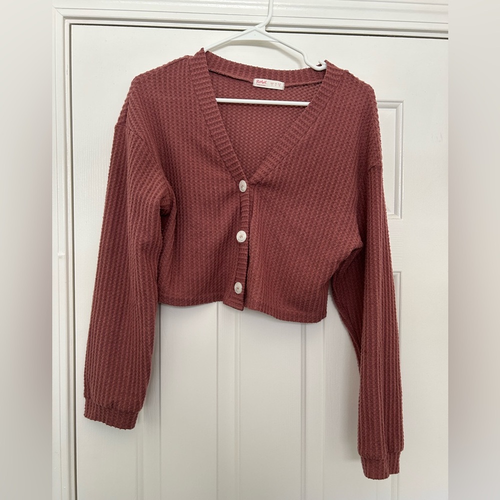 Romwe Waffle Knit Cardigan